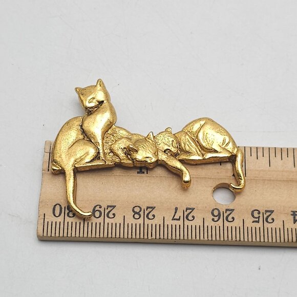Vintage MFA Museum of Fine Arts Cat Egyptian Gold Tone Brooch - Picture 5 of 5
